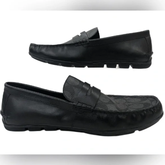 Coach | Shoes | Coach Mens Black Leather Round Toe Low Top  display picture 1